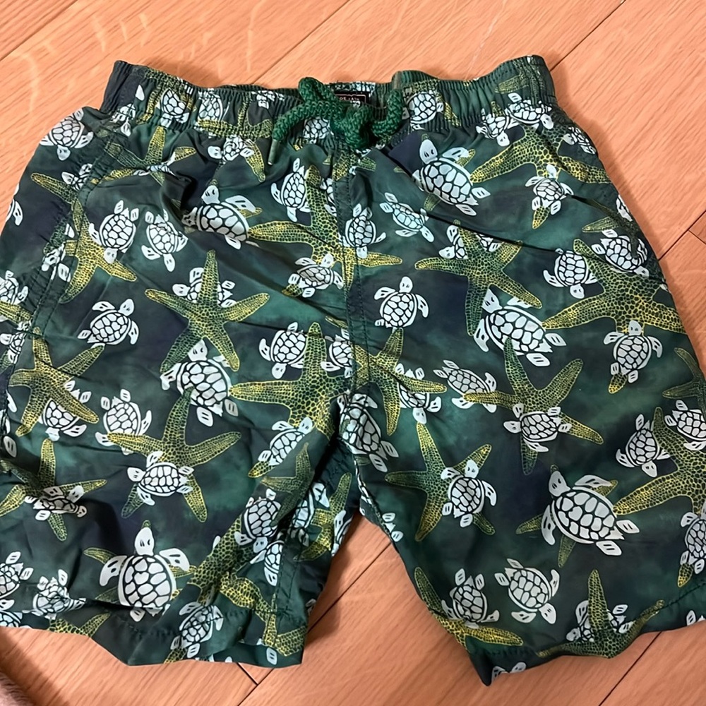Boys Vilebrequin swim trunks turtle print size 10